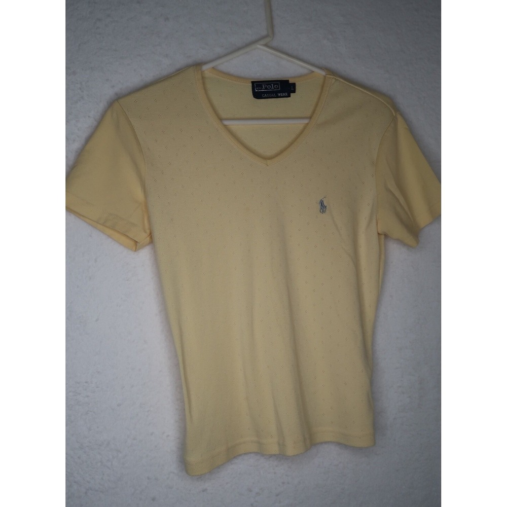 Mini Polo Ralph Lauren Big Girls Pullover V-neck Shirt Sz L‎ Lightweight Spring